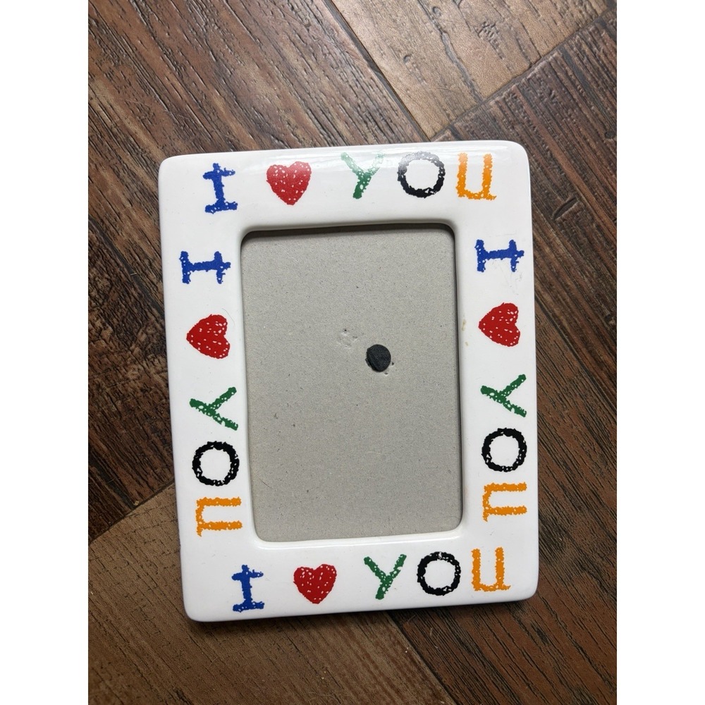 Vintage I Love You Ceramic Picture Frame HTF No Glass
